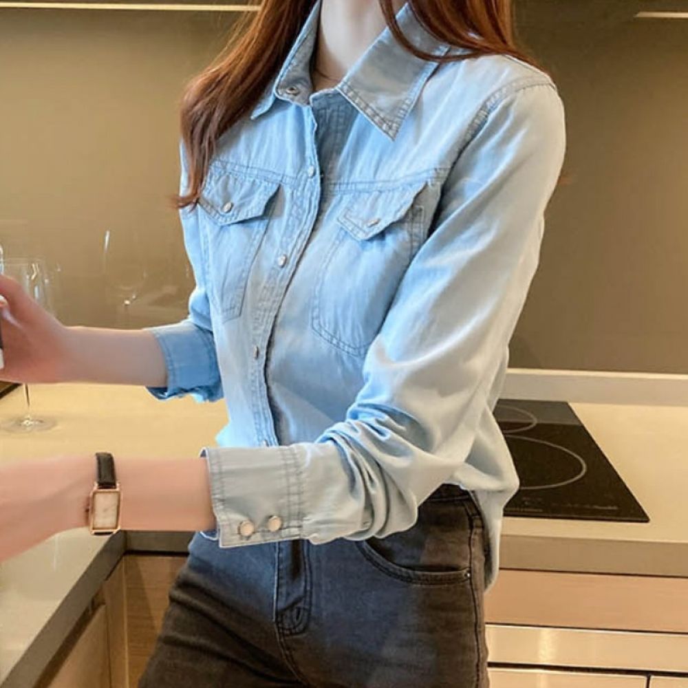 셔츠 여성 청남방 데일리 데님셔츠 청셔츠 여자