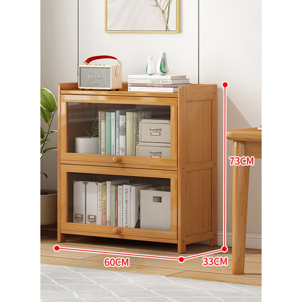우드 대나무 3단 아크릴 60cm 수납장