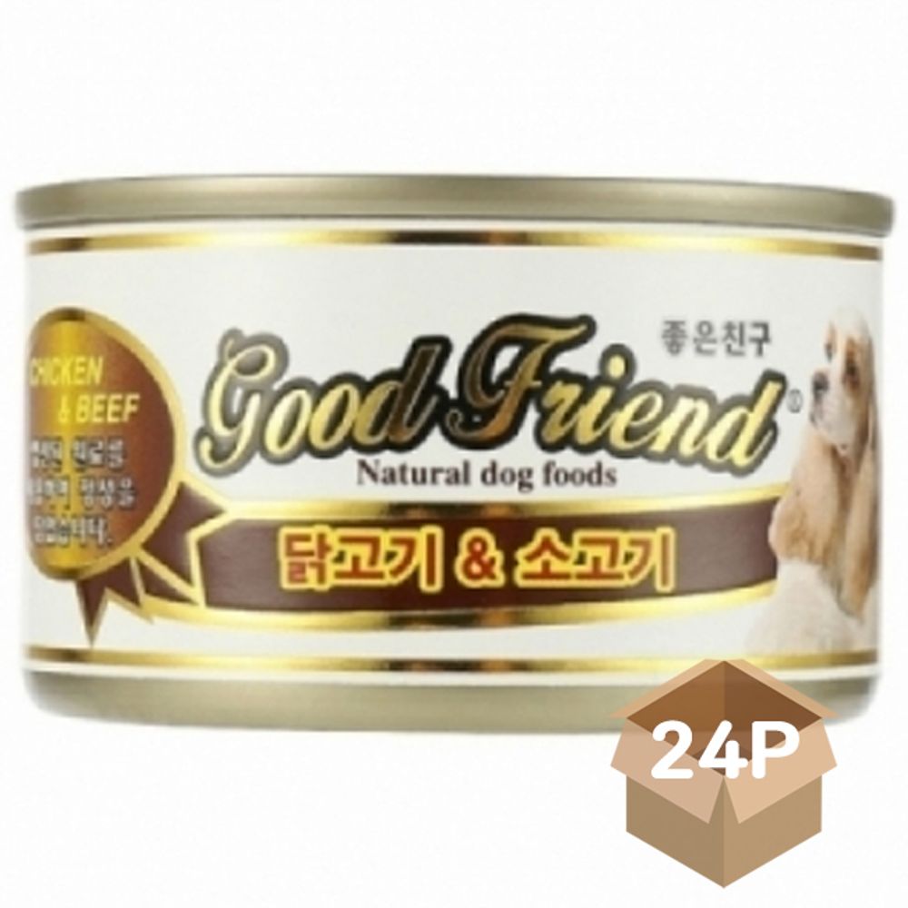 강아지 습식 캔간식 닭고기 소고기 100g 24P 통조림