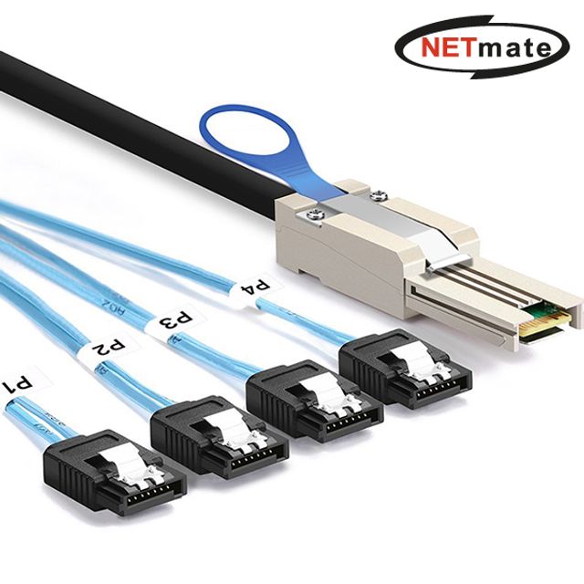 NETmate Mini SAS(SDD-8088) SATAx4 케이블 2M