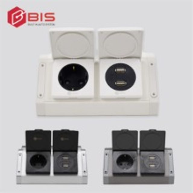 BIS 빌트인콘센트 BIB-201 크림화이트 방우 커버 가