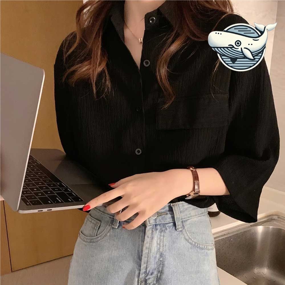 시원한 반팔 카라넥 셔츠 데일리 캐주얼 시스루