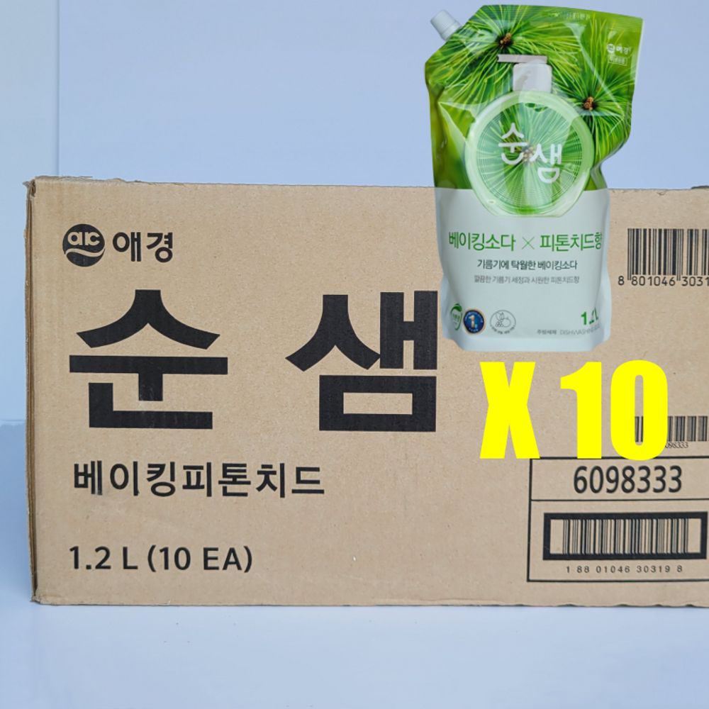 애경 순샘 베이킹피톤치드 1.2L 리필형 10개(1box)
