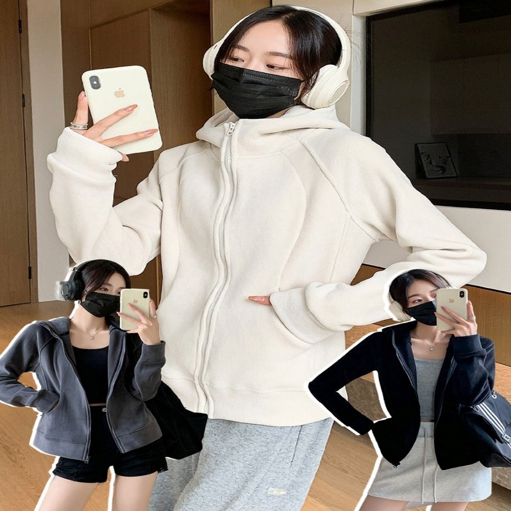 여성 4컬러 플리스 후드집업 점퍼 후리스 집업자켓