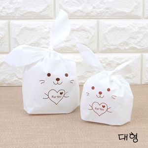 아이티알,NE 귀여운 화이트 토끼 대형 선물봉투 포장봉투 X20개
