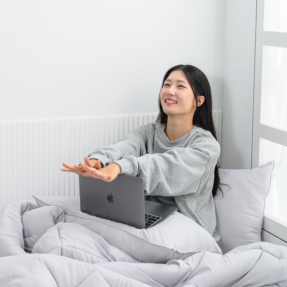 잠트리 몽글몽글 피치가공 이불베개세트 SS 그레이