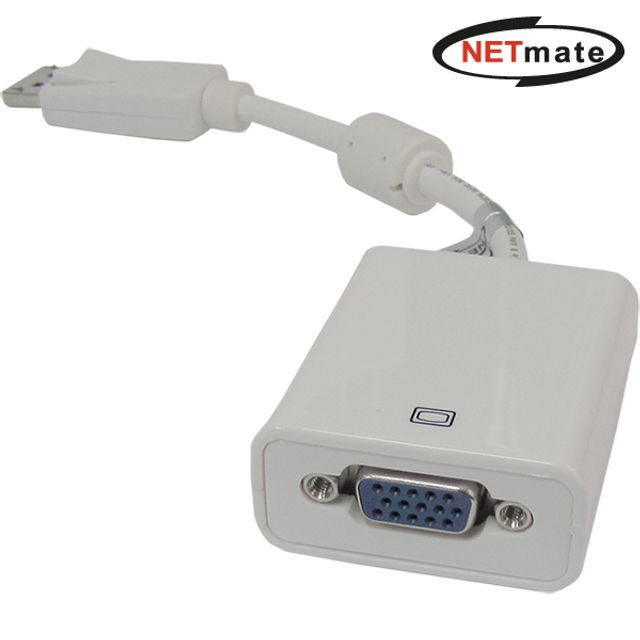 (White) DisplayPort to VGA 젠더(White)