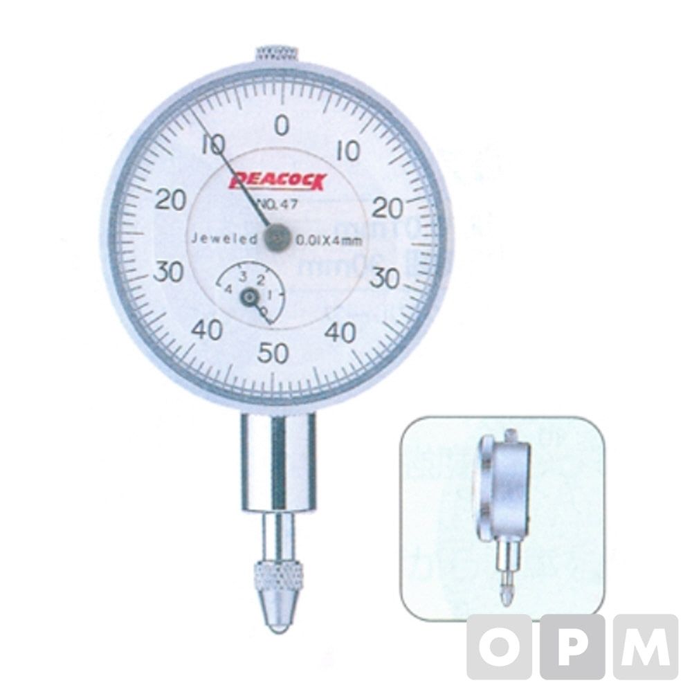 피코크 다이얼게이지 소형플랫백4mmx0.01(D36mm) 1E