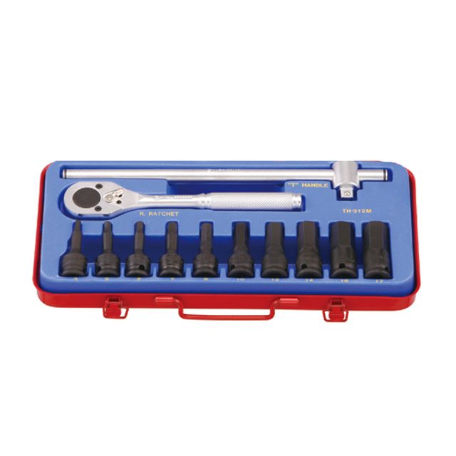 지니어스 임팩육각비트소켓세트 3/8x4-17 12pcs