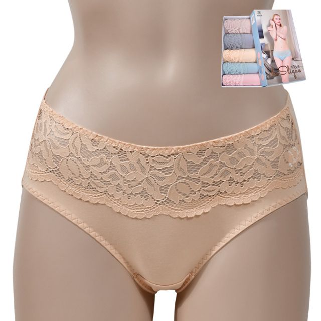 패턴 플라워 5매입 허리밴딩 레이스 여성 삼각팬티