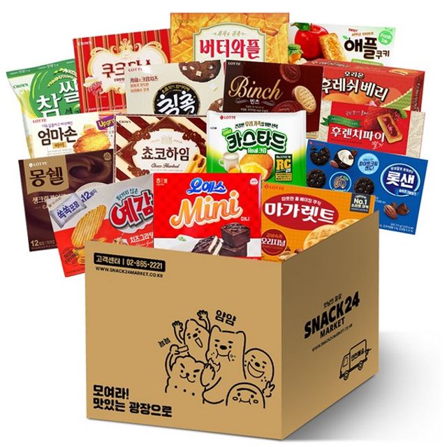 스낵24 인기간식 사무실 대용량 박스과자세트 16P