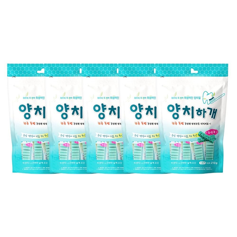 강아지 양치껌 유산균 14P 5개 묶음 반려견 치석관리