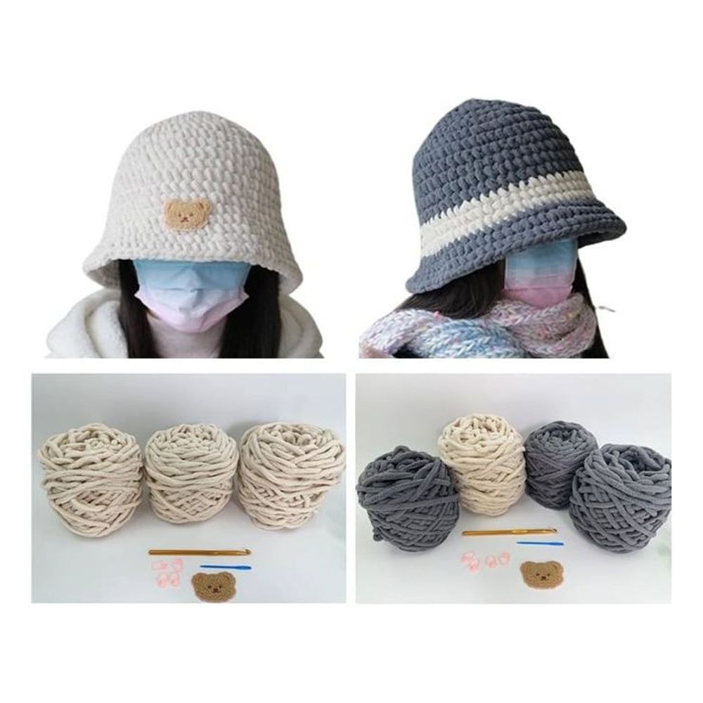 DIY 코바늘 키트 기본 버킷햇 데이 모자뜨기 뜨개질