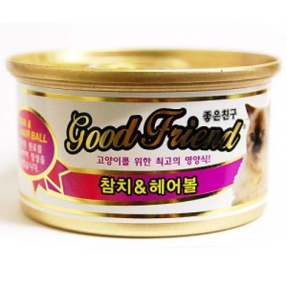 굿프랜드 고양이캔 참치와 헤어볼 85g 박스/24개입