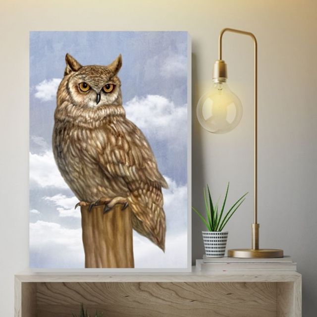 부엉이그림 캔버스 41C OWL4 풍수그림 돈들어오는