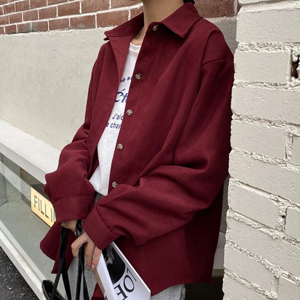 코듀로이셔츠 가벼운 여성가을남방 카라넥셔츠 가