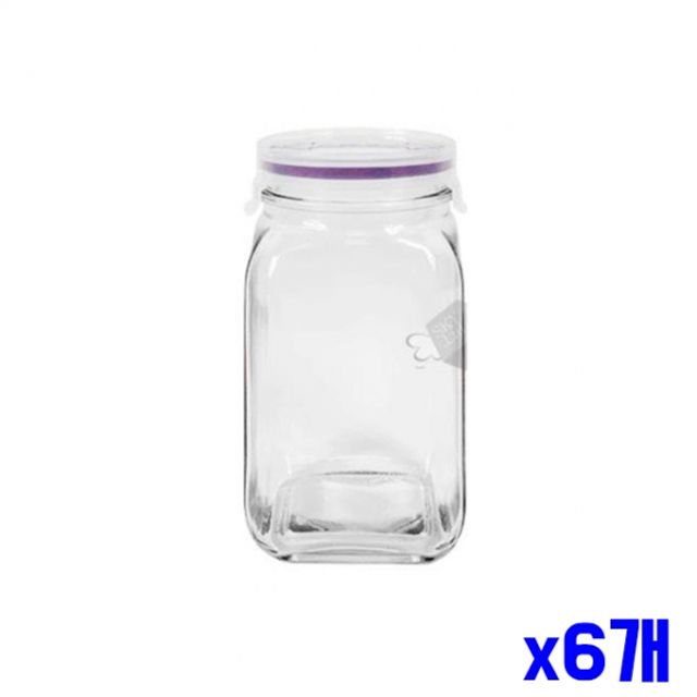 간편 원터치 유리 밀폐용기 1.5L x6개 보관 주방용품