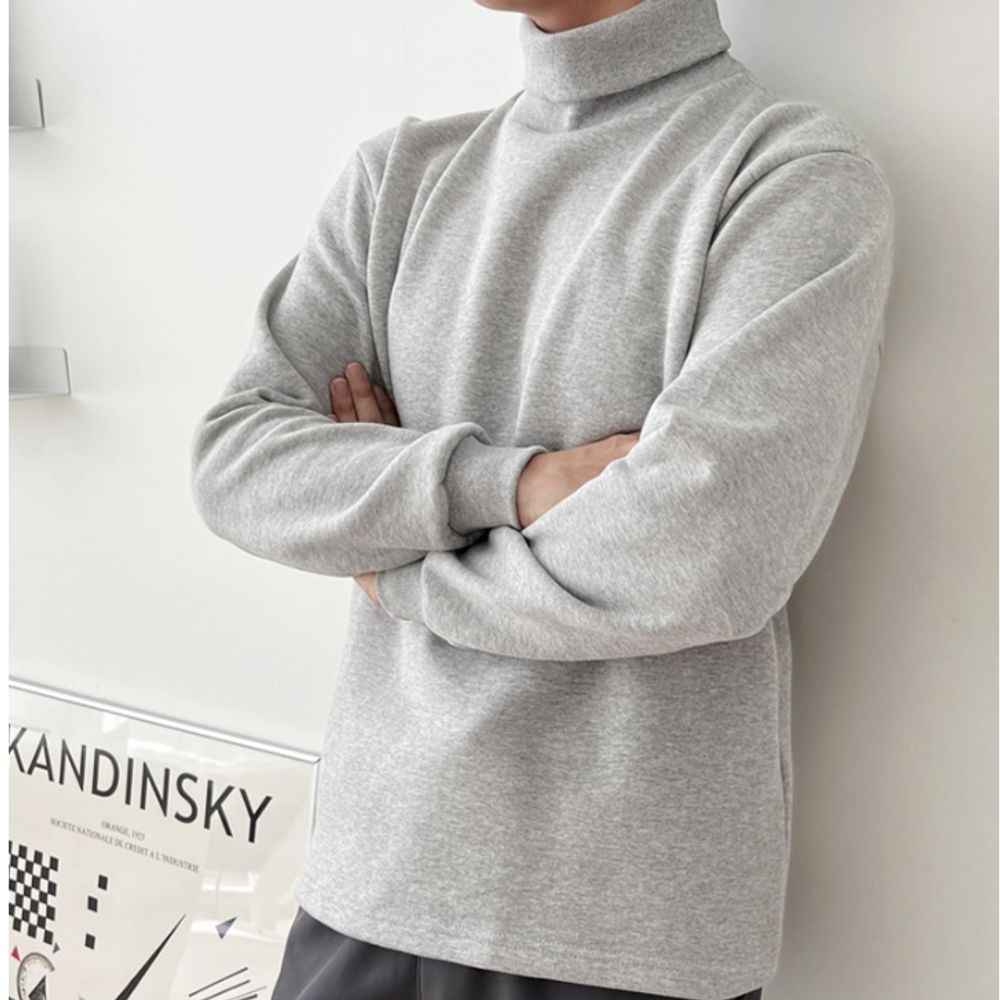 남성 목폴라티 남자 기모 목티 터틀넥 티셔츠 3색