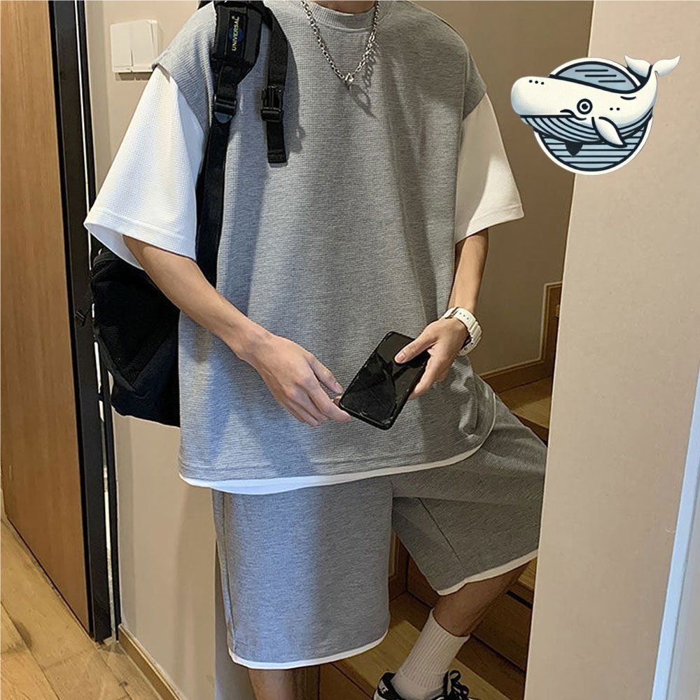 다양한 색상 오버핏 반팔 바지 홈웨어 트레이닝