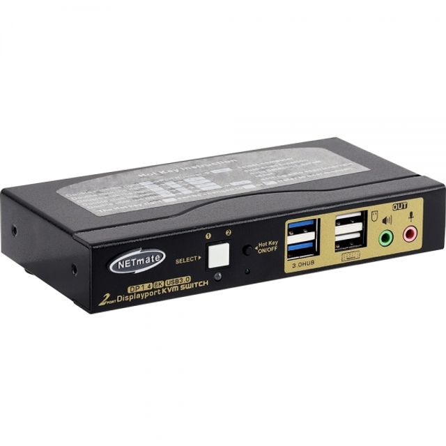 NM-DK8302S 8K 지원 Displayport KVM 2대1 스위치 USB