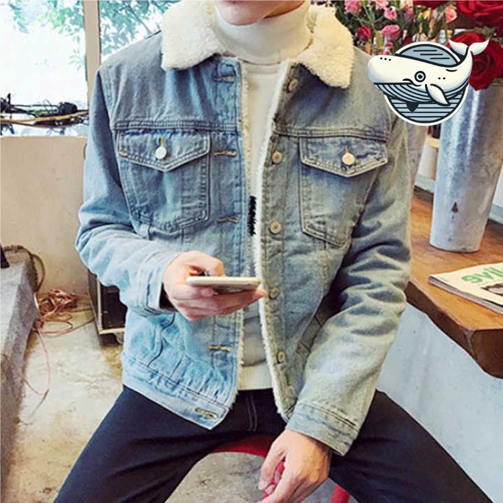 포근한 양털카라 데님 자켓 남성 아우터 데일리