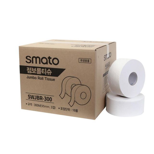 국산 점보롤티슈 95mmx300m 2겹 16롤(1box)