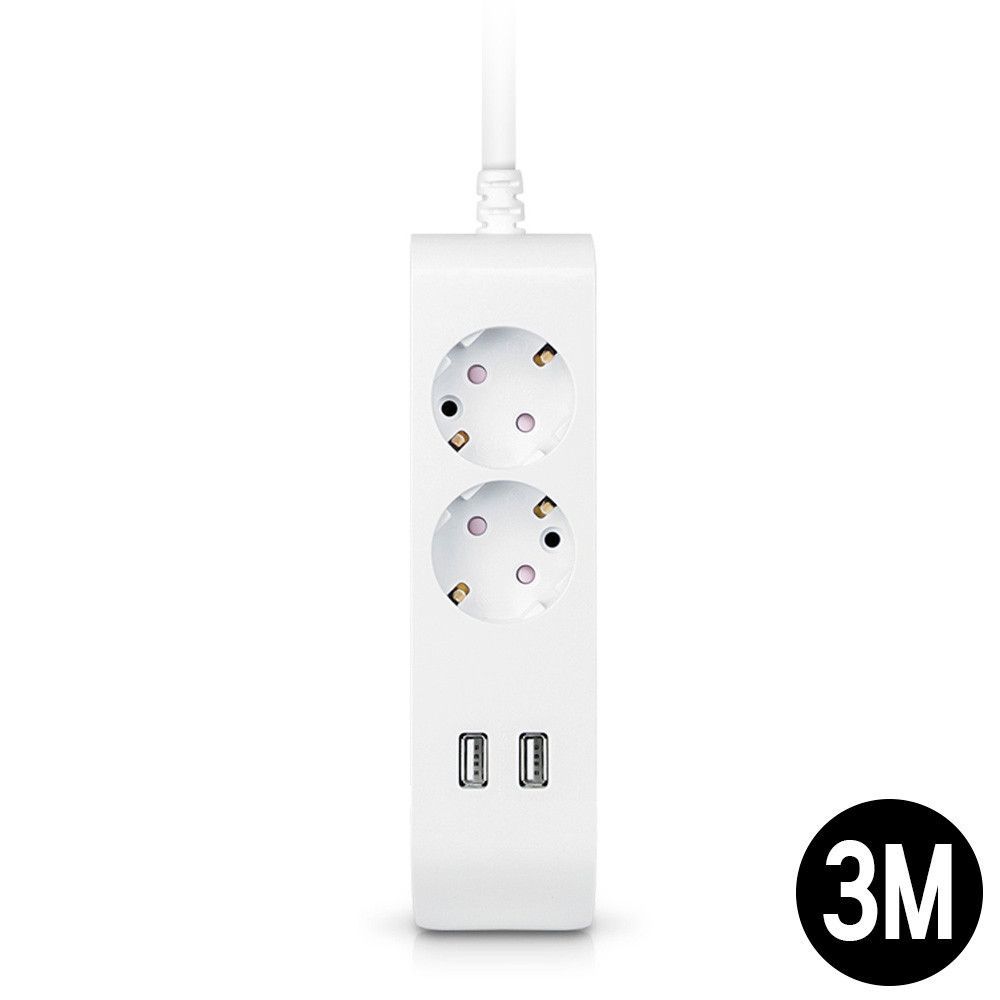 멀티탭 선이 굵어 안전한 USB 2구 멀티 2구 3M 16A