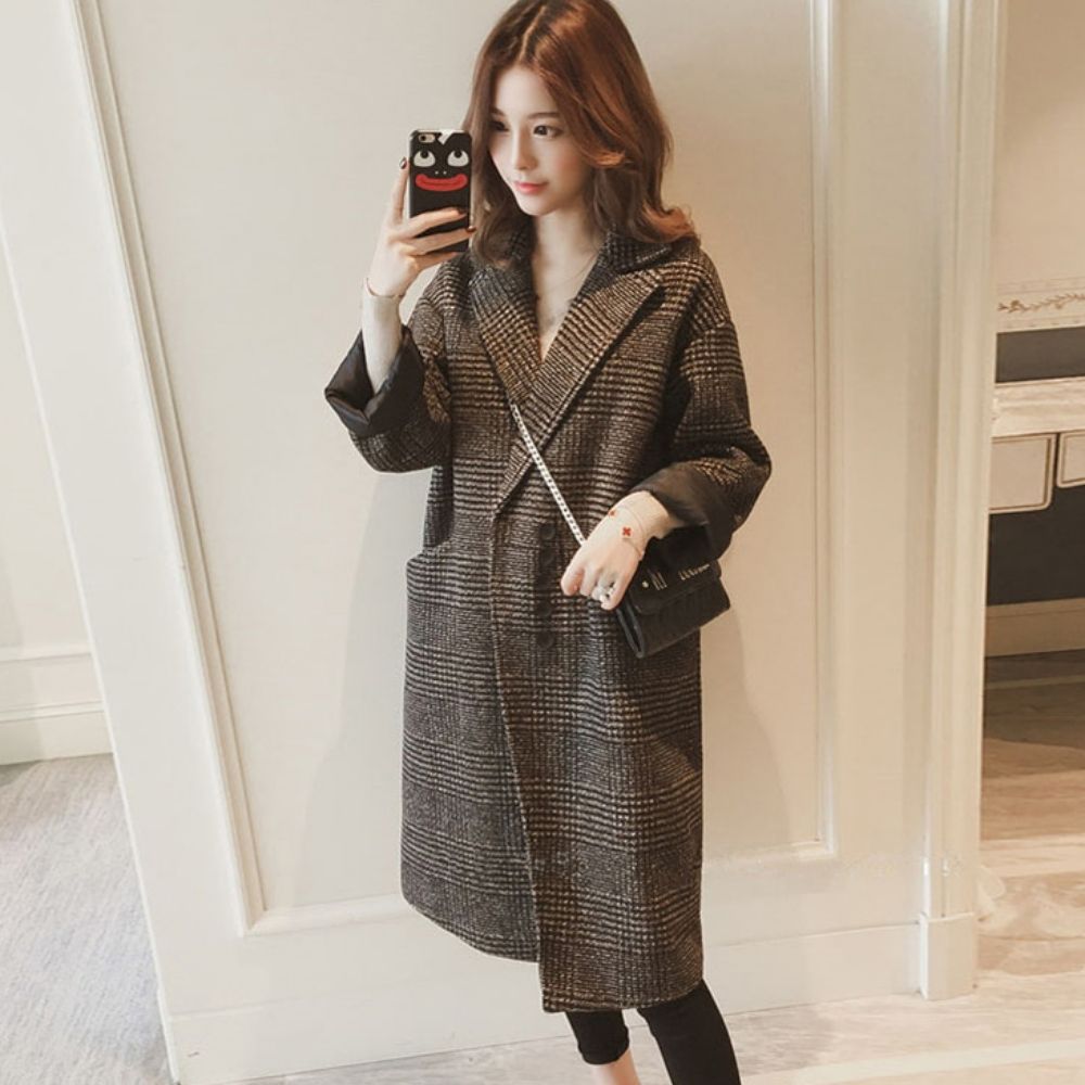 여성 데일리 클래식 체크코트 유행없는 예쁜 코트