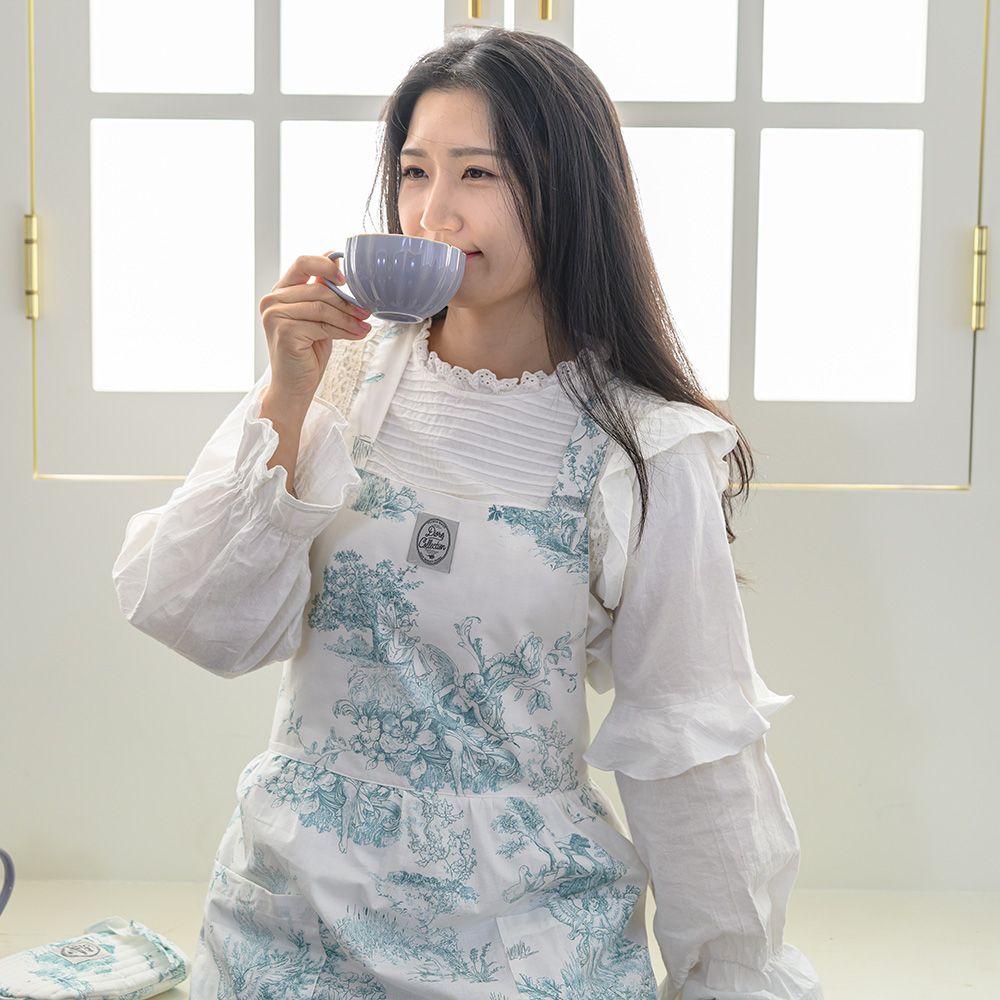 잠트리 디오레 30수 광목 앞치마 민트