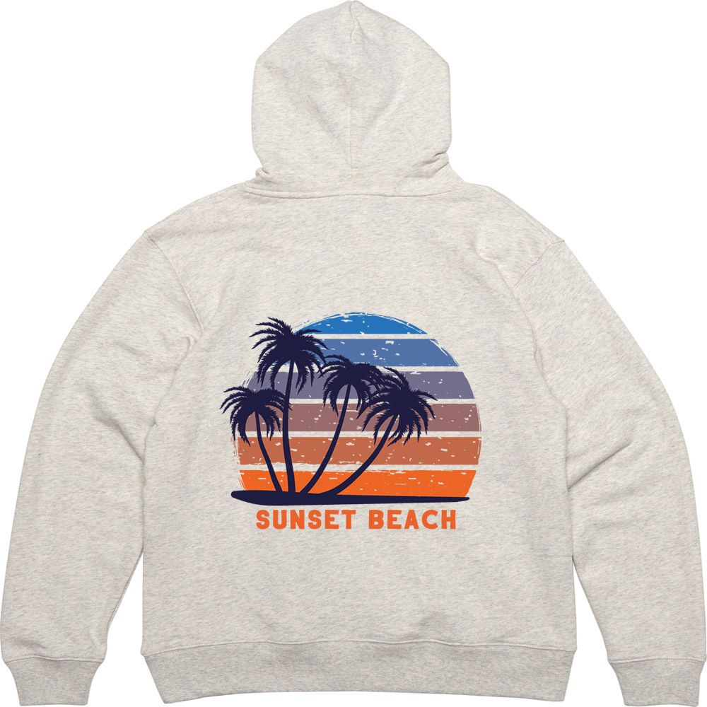 후드티 뒷면 프린트티셔츠 SUNSET BEACH AA