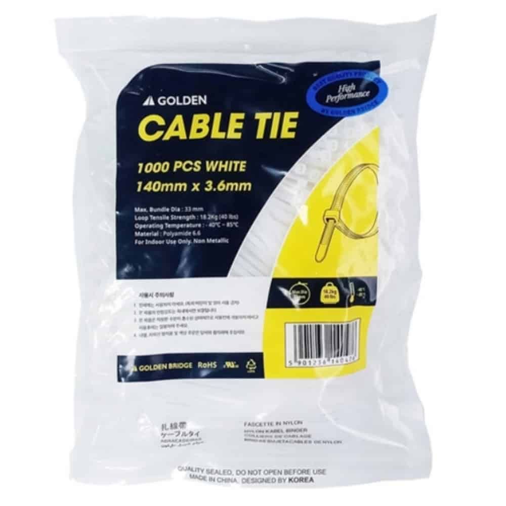 케이블타이 140mm x 3.6mm 1000개입 케이블선정리 타이끈