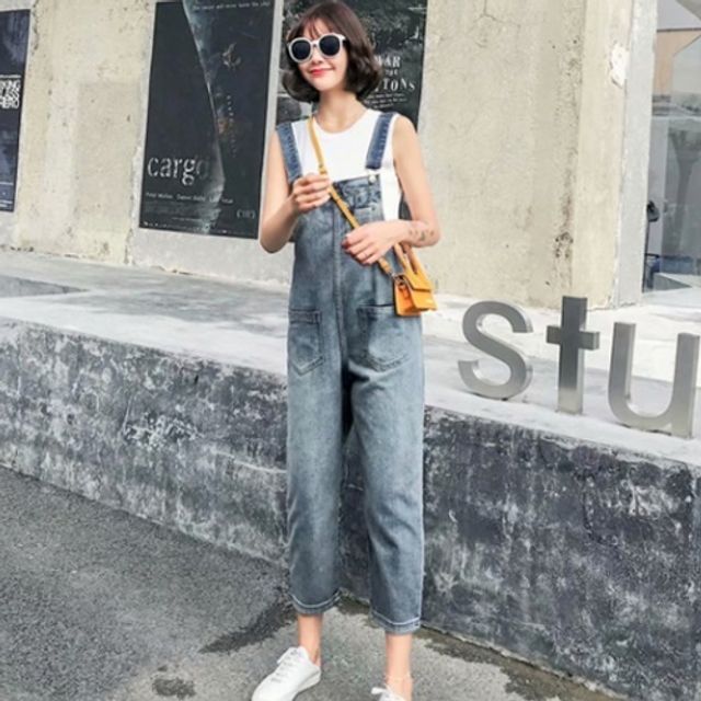 여성 점프수트 청멜빵바지 데님점프수트 여름멜빵