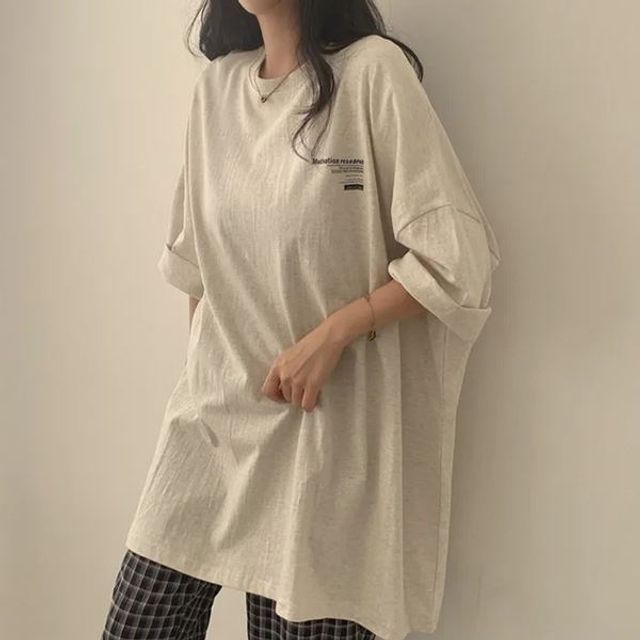 LOTO 토톰한 오버핏 두꺼운 X 티셔츠 티셔