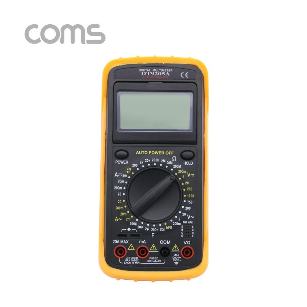 Coms 디지털 멀티 테스터기 hFE 측정 LCD 각도조절