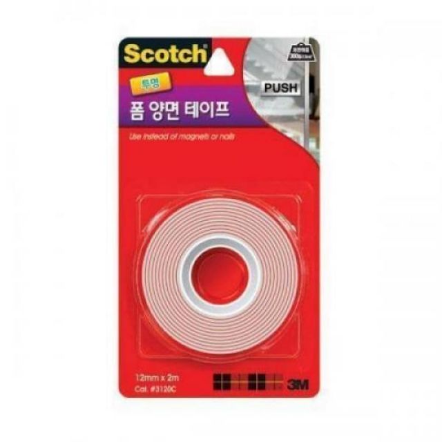 3M 투명 폼 양면테이프 3120C 12mmx2M