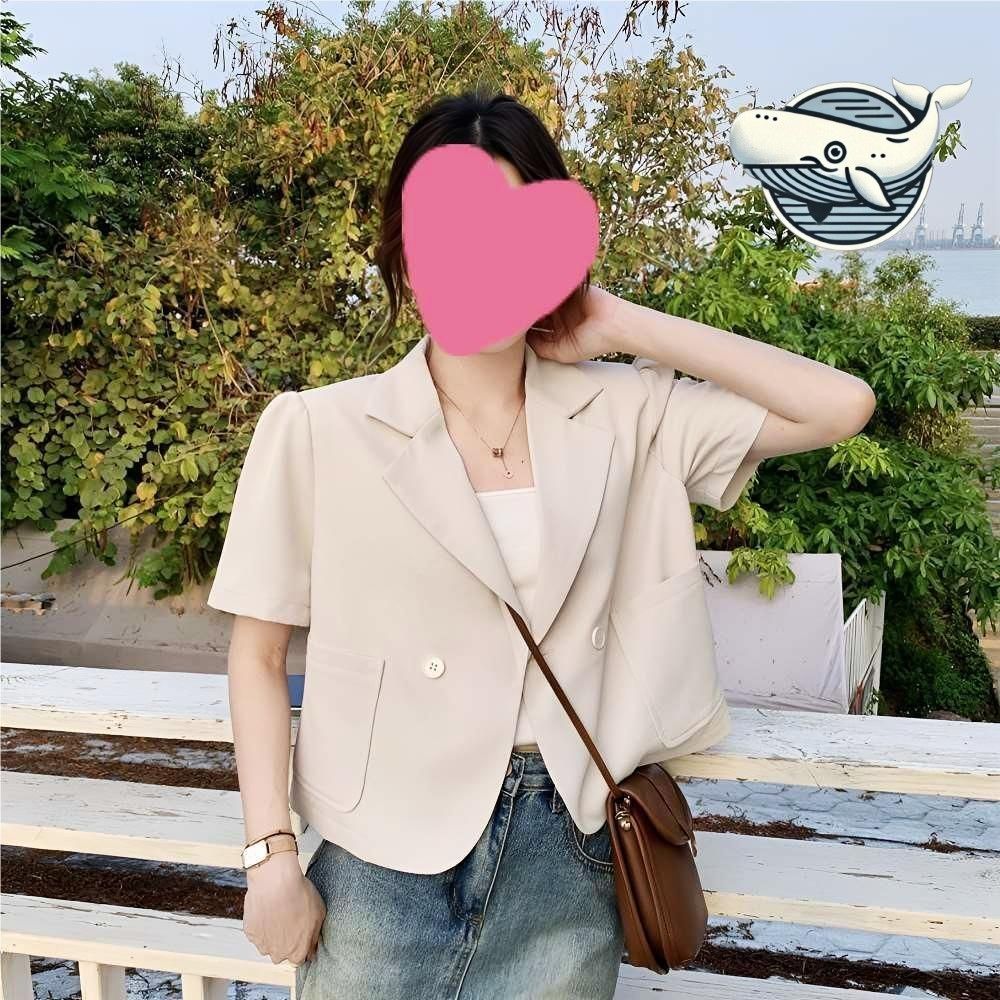 여름 반팔 오버핏 캐주얼 자켓 퍼프소매