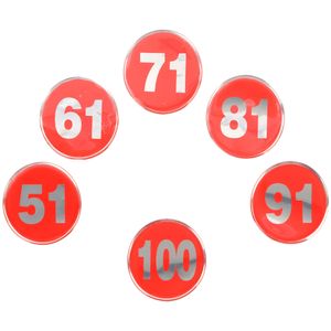 아이티알,NE 원형 에폭시 숫자 번호판(51~100번) 레드 낱개 10개