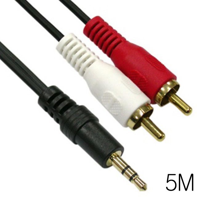 오디오 스테레오 3.5mm to RCA 2선 변환 케이블 5M