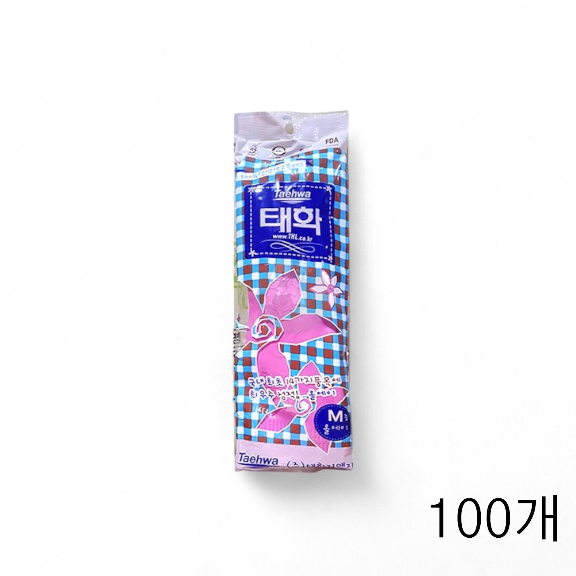 태화 고무장갑 올A 중M 분홍색X100개 주방설거지장갑