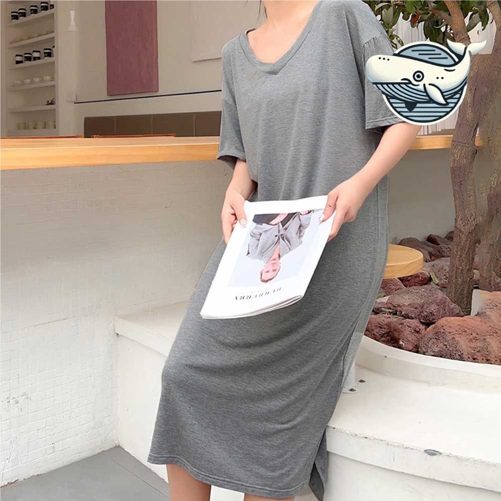 브이넥 편안한 원피스 여름 데일리 체형커버