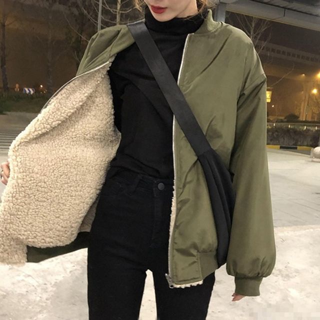 브룸 여성 뽀글이 점퍼 양털 데일리 양면 WS