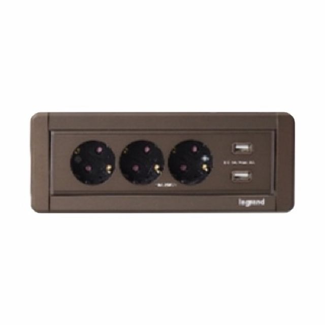 르그랑 사각 콘센트 3구 USB 2구 다크브론즈