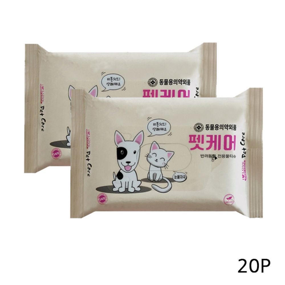 강아지 물티슈 펫케어 일상 20매 20P 피톤치드 위생티