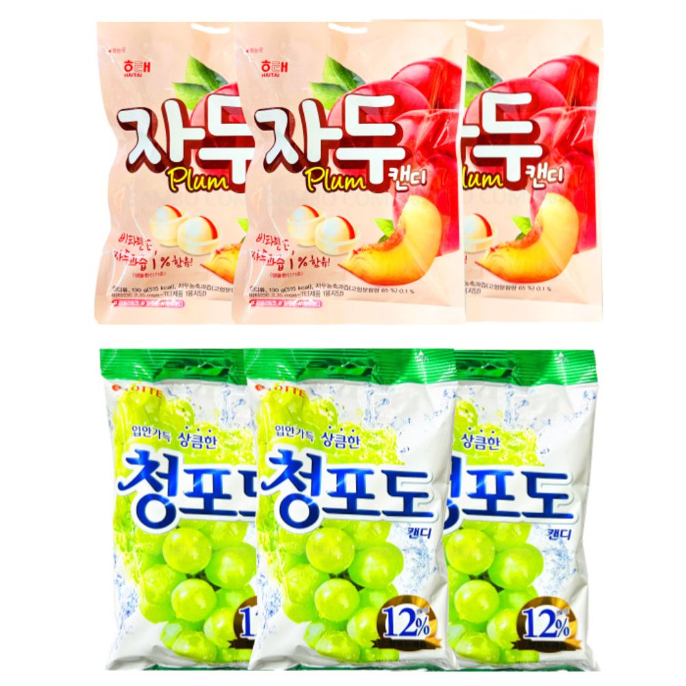 추억의사탕세트 자두맛사탕3개+청포도사탕3개