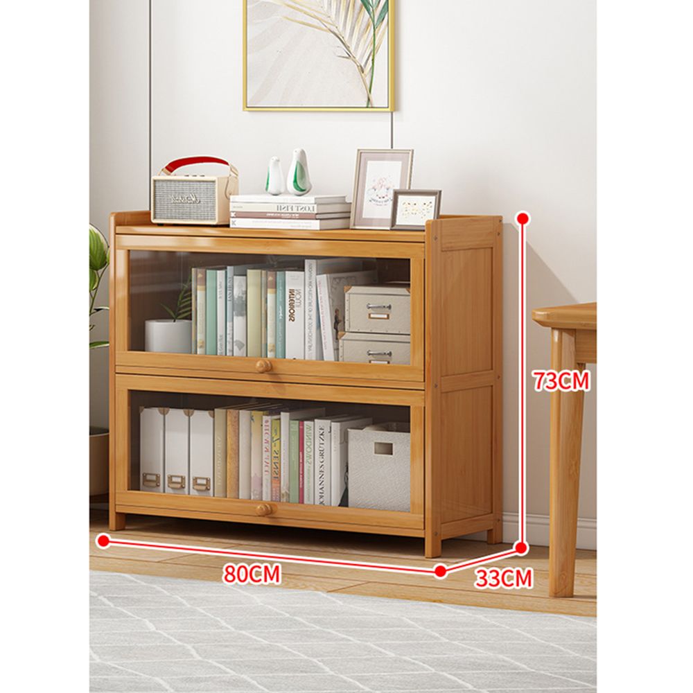 우드 대나무 수납장 아크릴 3단 80cm