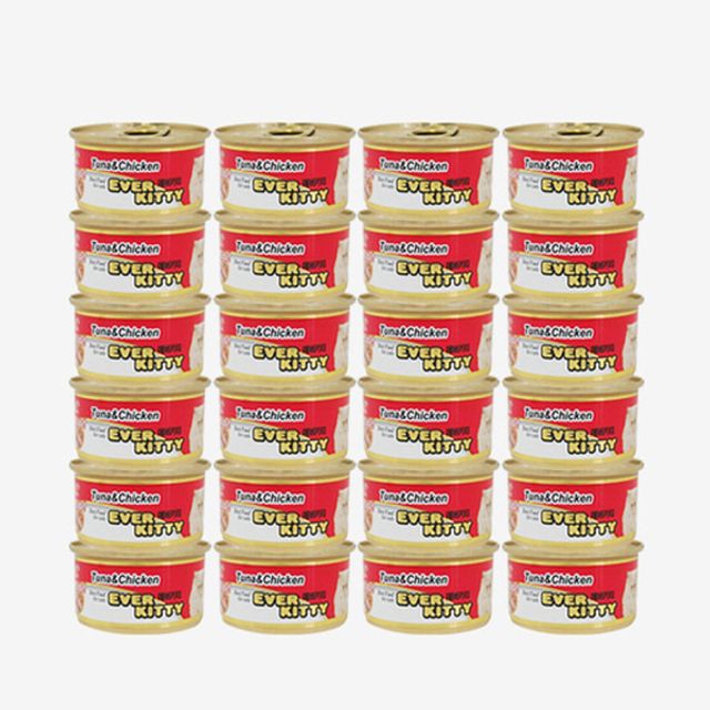 에버키티 참치 닭고기 고양이캔 80g X 24EA