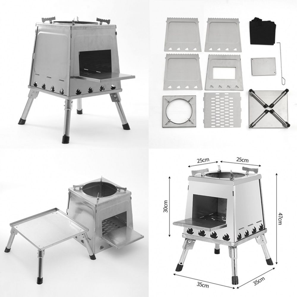 캠핑용 차박 접이식 화목난로 35x47 불멍 장작스토브