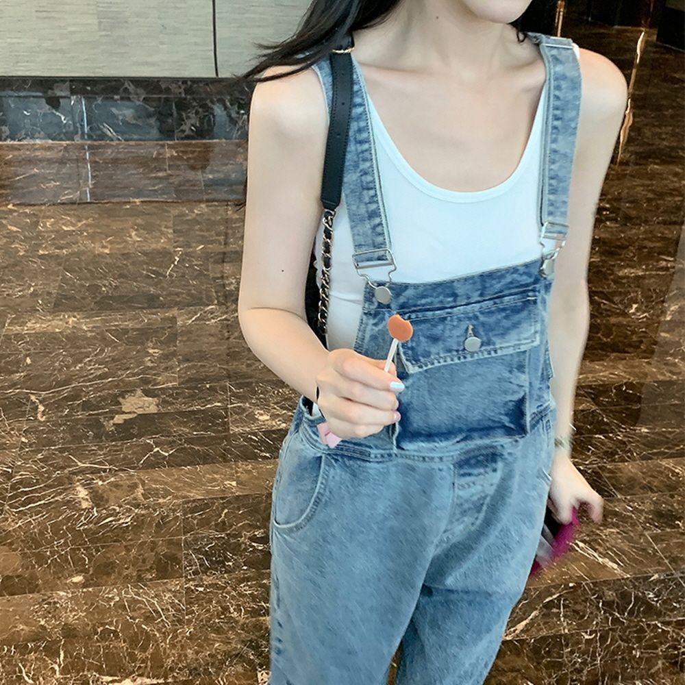 바지 캥거루 G126132 팬츠 포켓 청 멜빵