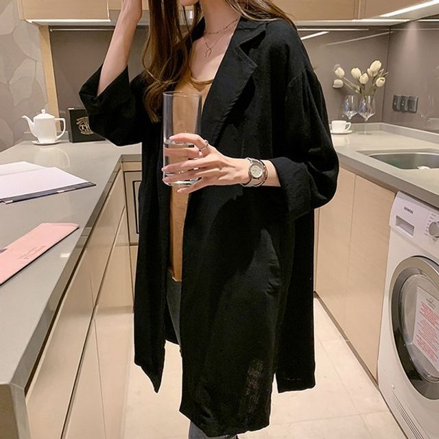 린넨자켓 캐주얼마이 롤업 기본 마 데이 가을 블레이