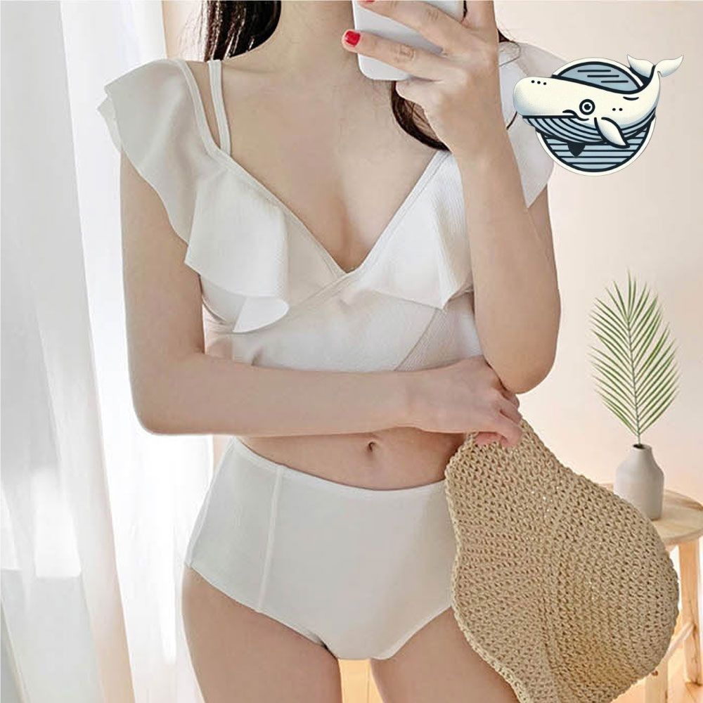 여름 설렘 프릴 비치웨어 수영복 우아한 투피스